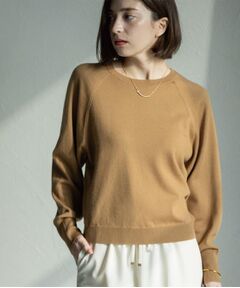 OPAQUE.CLIP / オペーク ドット クリップ ニット・セーター | ラグランクルーネックニット/エクストラファインメリノウール【THEシリーズ/洗濯機OK】《6col/S～LL》