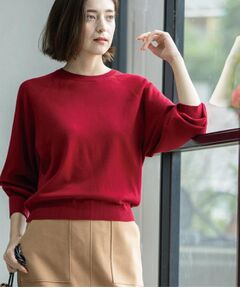 OPAQUE.CLIP / オペーク ドット クリップ ニット・セーター | ラグランクルーネックニット/エクストラファインメリノウール【THEシリーズ/洗濯機OK】《6col/S～LL》