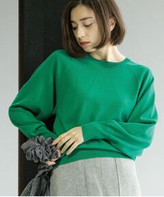 OPAQUE.CLIP / オペーク ドット クリップ ニット・セーター | ラグランクルーネックニット/エクストラファインメリノウール【THEシリーズ/洗濯機OK】《6col/S～LL》