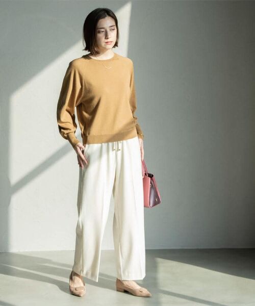 OPAQUE.CLIP / オペーク ドット クリップ ニット・セーター | ラグランクルーネックニット/エクストラファインメリノウール【THEシリーズ/洗濯機OK】《6col/S～LL》 | 詳細10