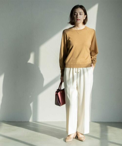 OPAQUE.CLIP / オペーク ドット クリップ ニット・セーター | ラグランクルーネックニット/エクストラファインメリノウール【THEシリーズ/洗濯機OK】《6col/S～LL》 | 詳細11