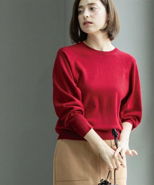 OPAQUE.CLIP / オペーク ドット クリップ ニット・セーター | ラグランクルーネックニット/エクストラファインメリノウール【THEシリーズ/洗濯機OK】《6col/S～LL》 | 詳細13