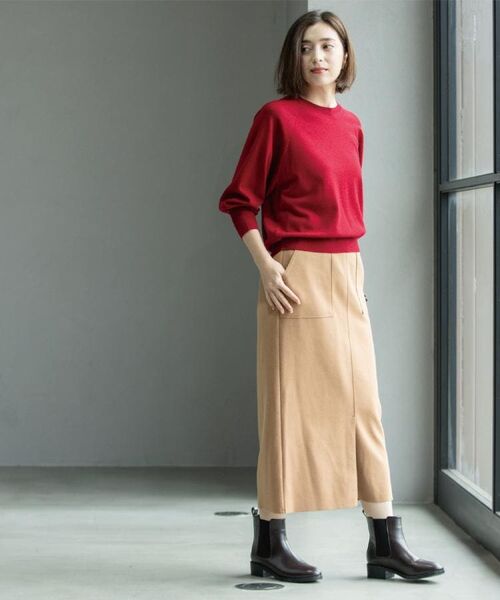 OPAQUE.CLIP / オペーク ドット クリップ ニット・セーター | ラグランクルーネックニット/エクストラファインメリノウール【THEシリーズ/洗濯機OK】《6col/S～LL》 | 詳細17