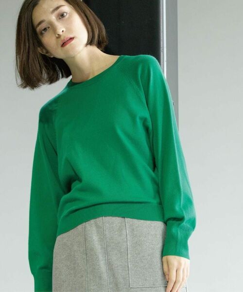 OPAQUE.CLIP / オペーク ドット クリップ ニット・セーター | ラグランクルーネックニット/エクストラファインメリノウール【THEシリーズ/洗濯機OK】《6col/S～LL》 | 詳細23