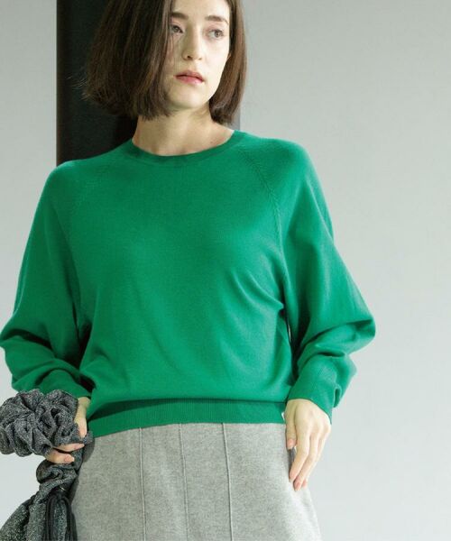 OPAQUE.CLIP / オペーク ドット クリップ ニット・セーター | ラグランクルーネックニット/エクストラファインメリノウール【THEシリーズ/洗濯機OK】《6col/S～LL》 | 詳細26