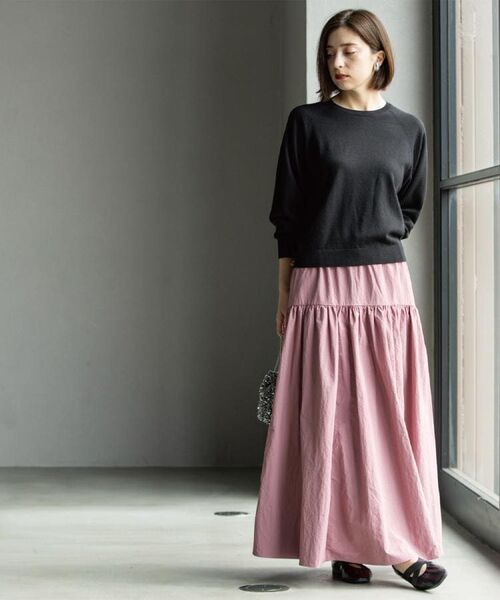 OPAQUE.CLIP / オペーク ドット クリップ ニット・セーター | ラグランクルーネックニット/エクストラファインメリノウール【THEシリーズ/洗濯機OK】《6col/S～LL》 | 詳細4