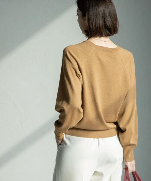 OPAQUE.CLIP / オペーク ドット クリップ ニット・セーター | ラグランクルーネックニット/エクストラファインメリノウール【THEシリーズ/洗濯機OK】《6col/S～LL》 | 詳細9