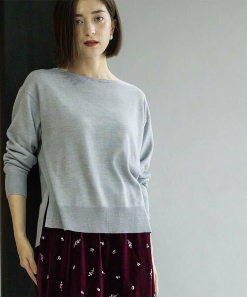 OPAQUE.CLIP / オペーク ドット クリップ ニット・セーター | ボートネックニット/エクストラファインメリノウール【THEシリーズ/洗濯機OK】《8col/SS~LL》 | 詳細10