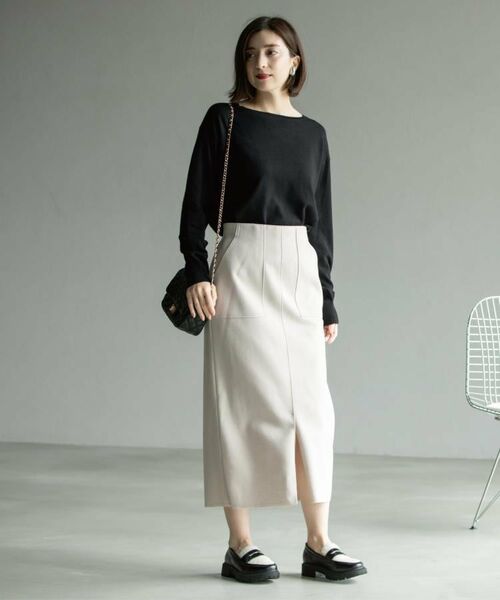 OPAQUE.CLIP / オペーク ドット クリップ ニット・セーター | ボートネックニット/エクストラファインメリノウール【THEシリーズ/洗濯機OK】《8col/SS~LL》 | 詳細18