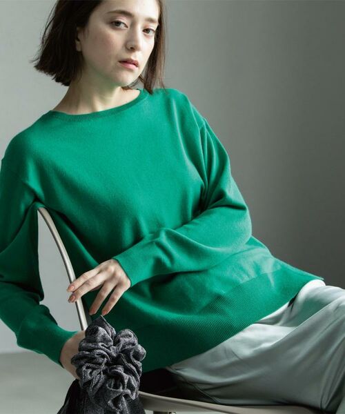 OPAQUE.CLIP / オペーク ドット クリップ ニット・セーター | ボートネックニット/エクストラファインメリノウール【THEシリーズ/洗濯機OK】《8col/SS~LL》 | 詳細21