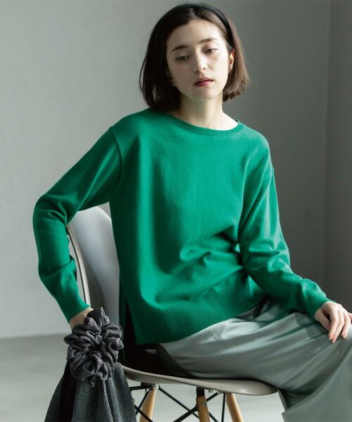 OPAQUE.CLIP / オペーク ドット クリップ ニット・セーター | ボートネックニット/エクストラファインメリノウール【THEシリーズ/洗濯機OK】《8col/SS~LL》 | 詳細22