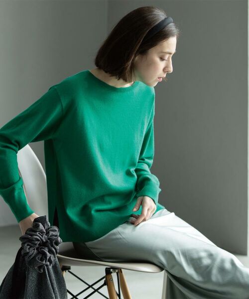 OPAQUE.CLIP / オペーク ドット クリップ ニット・セーター | ボートネックニット/エクストラファインメリノウール【THEシリーズ/洗濯機OK】《8col/SS~LL》 | 詳細23