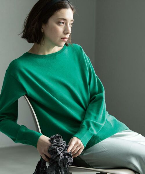 OPAQUE.CLIP / オペーク ドット クリップ ニット・セーター | ボートネックニット/エクストラファインメリノウール【THEシリーズ/洗濯機OK】《8col/SS~LL》 | 詳細24