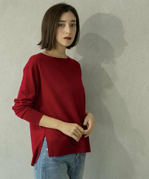 OPAQUE.CLIP / オペーク ドット クリップ ニット・セーター | ボートネックニット/エクストラファインメリノウール【THEシリーズ/洗濯機OK】《8col/SS~LL》 | 詳細26