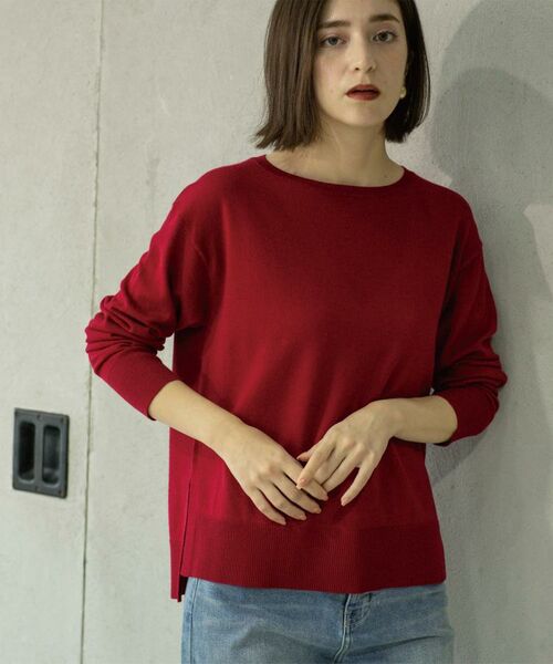 OPAQUE.CLIP / オペーク ドット クリップ ニット・セーター | ボートネックニット/エクストラファインメリノウール【THEシリーズ/洗濯機OK】《8col/SS~LL》 | 詳細27