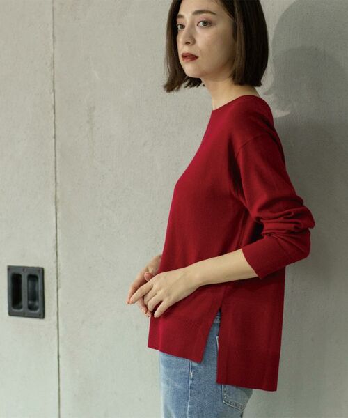 OPAQUE.CLIP / オペーク ドット クリップ ニット・セーター | ボートネックニット/エクストラファインメリノウール【THEシリーズ/洗濯機OK】《8col/SS~LL》 | 詳細28