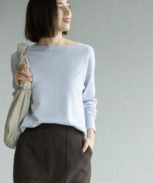 OPAQUE.CLIP / オペーク ドット クリップ ニット・セーター | ボートネックニット/エクストラファインメリノウール【THEシリーズ/洗濯機OK】《8col/SS~LL》 | 詳細30