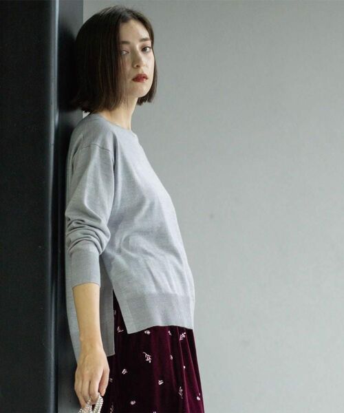 OPAQUE.CLIP / オペーク ドット クリップ ニット・セーター | ボートネックニット/エクストラファインメリノウール【THEシリーズ/洗濯機OK】《8col/SS~LL》 | 詳細7