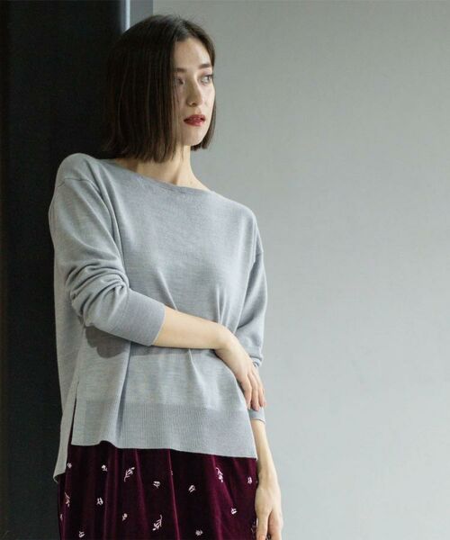 OPAQUE.CLIP / オペーク ドット クリップ ニット・セーター | ボートネックニット/エクストラファインメリノウール【THEシリーズ/洗濯機OK】《8col/SS~LL》 | 詳細8