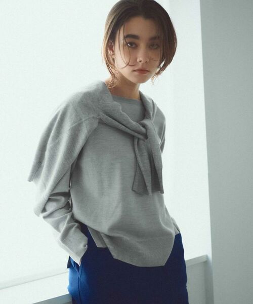 OPAQUE. CLIP/オペーク ドット クリップ ボートネックニット/エクストラファインメリノウール【THEシリーズ/洗濯機OK】《8col/SS~LL》 グレー(012) 40(L) OPAQUE. CLIP/オペーク ドット クリップ ボートネックニット/エクストラファインメリノウール【THEシリーズ/洗濯機OK】《8col/SS~LL》 グレー(012) 40(L)