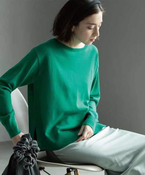 OPAQUE. CLIP/オペーク ドット クリップ ボートネックニット/エクストラファインメリノウール【THEシリーズ/洗濯機OK】《8col/SS~LL》 グリーン(022) 36(S) OPAQUE. CLIP/オペーク ドット クリップ ボートネックニット/エクストラファインメリノウール【THEシリーズ/洗濯機OK】《8col/SS~LL》 グリーン(022) 36(S)