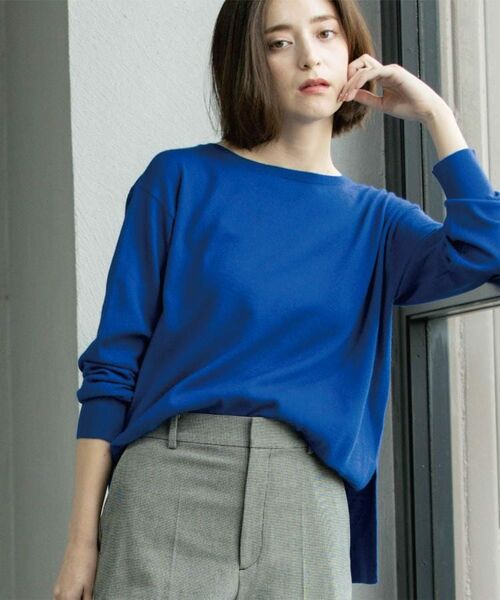 OPAQUE. CLIP/オペーク ドット クリップ ボートネックニット/エクストラファインメリノウール【THEシリーズ/洗濯機OK】《8col/SS~LL》 ブルー(893) 40(L) OPAQUE. CLIP/オペーク ドット クリップ ボートネックニット/エクストラファインメリノウール【THEシリーズ/洗濯機OK】《8col/SS~LL》 ブルー(893) 40(L)