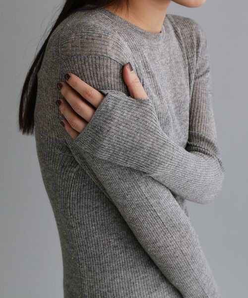 OPAQUE.CLIP / オペーク ドット クリップ ニット・セーター | 【es】ラメスパンコールリブニット【洗える】 | 詳細13
