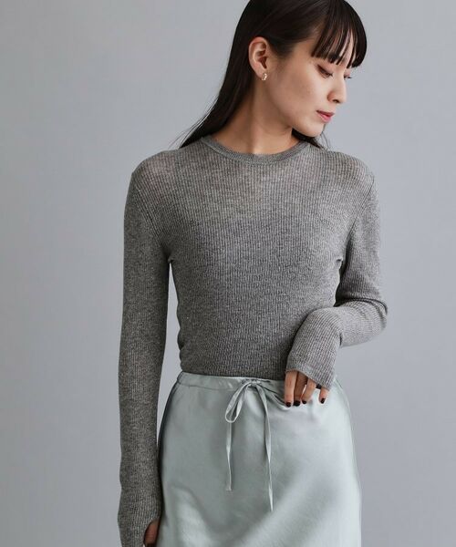 OPAQUE.CLIP / オペーク ドット クリップ ニット・セーター | 【es】ラメスパンコールリブニット【洗える】 | 詳細5