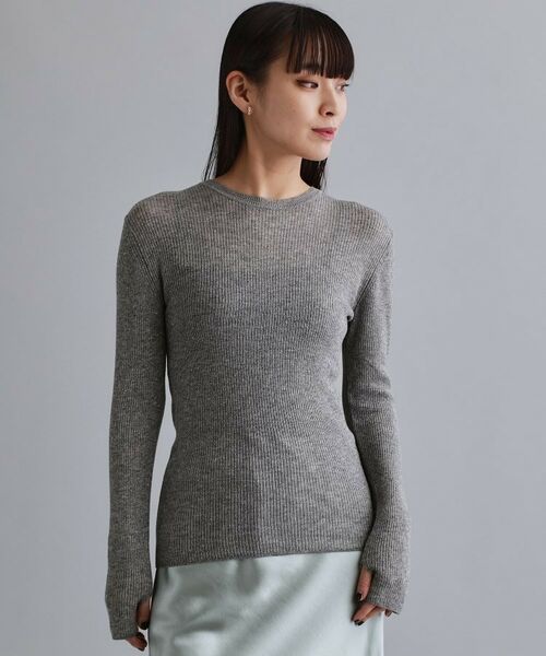 OPAQUE.CLIP / オペーク ドット クリップ ニット・セーター | 【es】ラメスパンコールリブニット【洗える】 | 詳細9