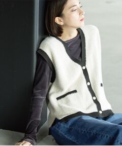 OPAQUE.CLIP / オペーク ドット クリップ ニット・セーター | フェザーヤーンニットベスト【洗濯機OK/抗ピル】