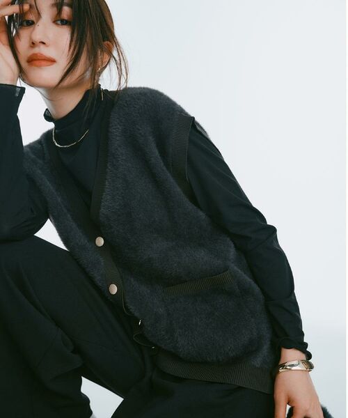 OPAQUE.CLIP / オペーク ドット クリップ ニット・セーター | フェザーヤーンニットベスト【洗濯機OK/抗ピル】 | 詳細1