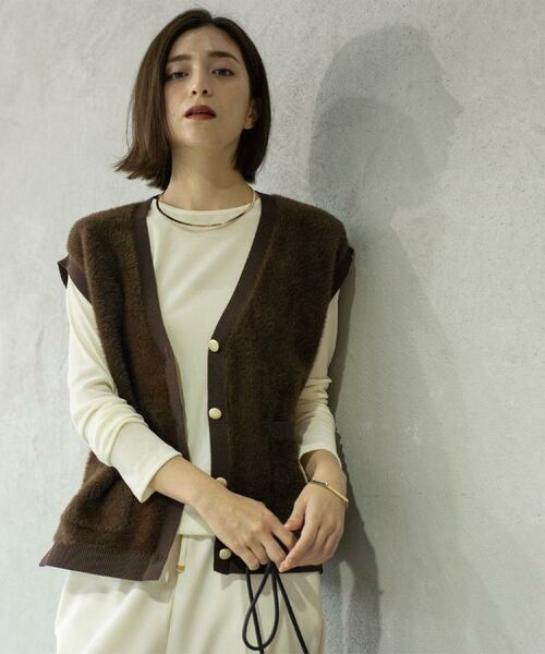 OPAQUE.CLIP / オペーク ドット クリップ ニット・セーター | フェザーヤーンニットベスト【洗濯機OK/抗ピル】 | 詳細10