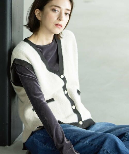 OPAQUE.CLIP / オペーク ドット クリップ ニット・セーター | フェザーヤーンニットベスト【洗濯機OK/抗ピル】 | 詳細13