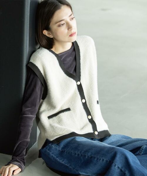 OPAQUE.CLIP / オペーク ドット クリップ ニット・セーター | フェザーヤーンニットベスト【洗濯機OK/抗ピル】 | 詳細15
