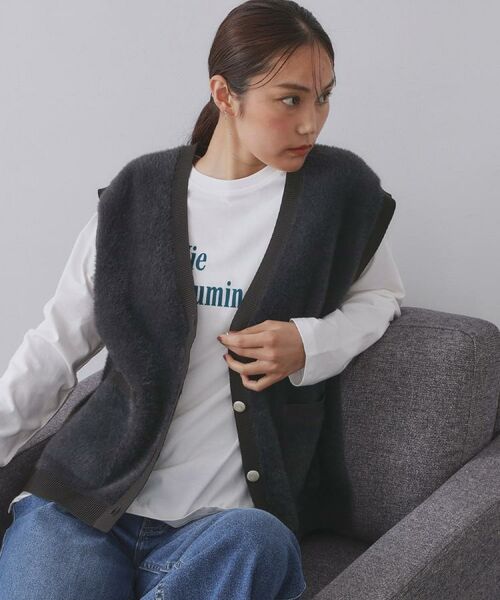 OPAQUE.CLIP / オペーク ドット クリップ ニット・セーター | フェザーヤーンニットベスト【洗濯機OK/抗ピル】 | 詳細16