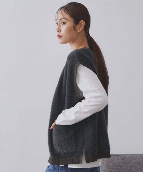 OPAQUE.CLIP / オペーク ドット クリップ ニット・セーター | フェザーヤーンニットベスト【洗濯機OK/抗ピル】 | 詳細17