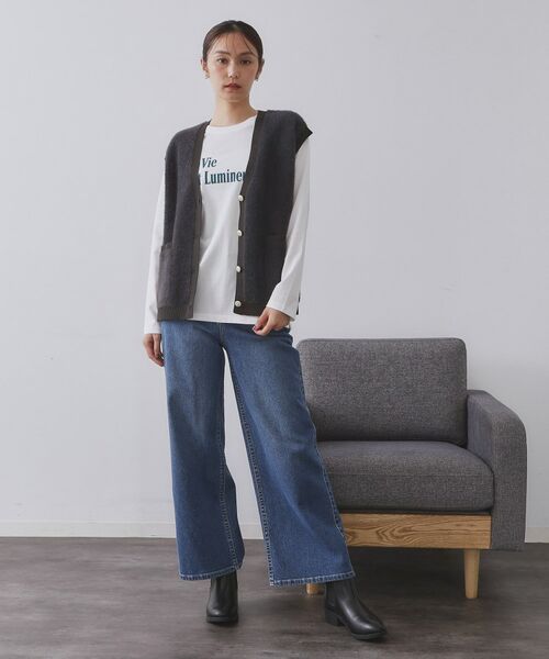 OPAQUE.CLIP / オペーク ドット クリップ ニット・セーター | フェザーヤーンニットベスト【洗濯機OK/抗ピル】 | 詳細18