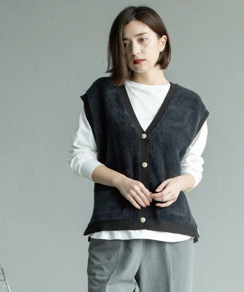 OPAQUE.CLIP / オペーク ドット クリップ ニット・セーター | フェザーヤーンニットベスト【洗濯機OK/抗ピル】 | 詳細2