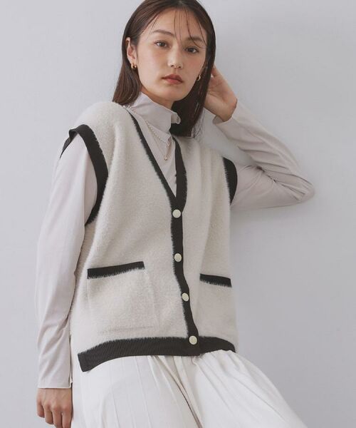 OPAQUE.CLIP / オペーク ドット クリップ ニット・セーター | フェザーヤーンニットベスト【洗濯機OK/抗ピル】 | 詳細25
