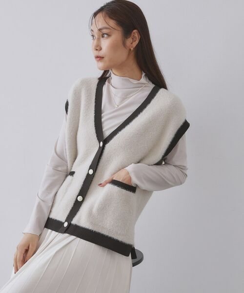 OPAQUE.CLIP / オペーク ドット クリップ ニット・セーター | フェザーヤーンニットベスト【洗濯機OK/抗ピル】 | 詳細26