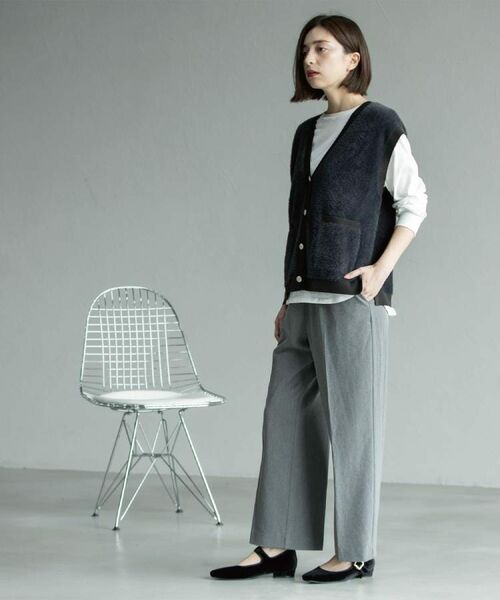 OPAQUE.CLIP / オペーク ドット クリップ ニット・セーター | フェザーヤーンニットベスト【洗濯機OK/抗ピル】 | 詳細7