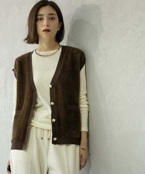 OPAQUE.CLIP / オペーク ドット クリップ ニット・セーター | フェザーヤーンニットベスト【洗濯機OK/抗ピル】 | 詳細8