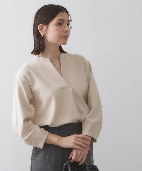 OPAQUE. CLIP/オペーク ドット クリップ スキッパートップス【吸水速乾/UVケア/洗濯機OK】 ライトベージュ(051) 40(L)