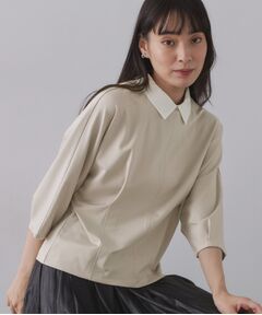 OPAQUE.CLIP / オペーク ドット クリップ カットソー | 襟付きドルマントップス【洗濯機OK】