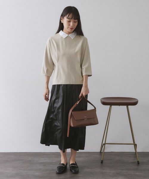 OPAQUE.CLIP / オペーク ドット クリップ カットソー | 襟付きドルマントップス【洗濯機OK】 | 詳細12