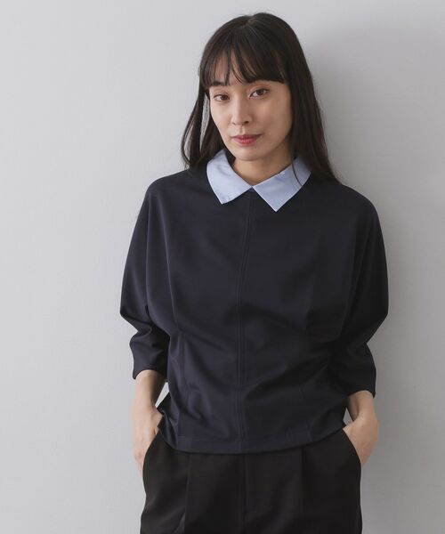 OPAQUE.CLIP / オペーク ドット クリップ カットソー | 襟付きドルマントップス【洗濯機OK】 | 詳細17