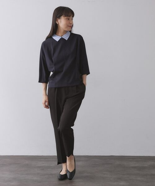 OPAQUE.CLIP / オペーク ドット クリップ カットソー | 襟付きドルマントップス【洗濯機OK】 | 詳細19