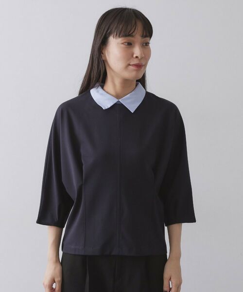 OPAQUE.CLIP / オペーク ドット クリップ カットソー | 襟付きドルマントップス【洗濯機OK】 | 詳細22