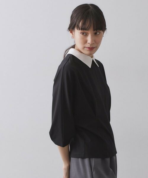 OPAQUE.CLIP / オペーク ドット クリップ カットソー | 襟付きドルマントップス【洗濯機OK】 | 詳細3