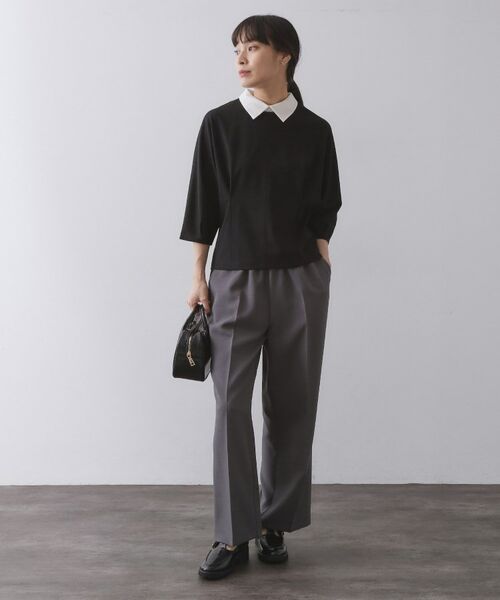 OPAQUE.CLIP / オペーク ドット クリップ カットソー | 襟付きドルマントップス【洗濯機OK】 | 詳細4